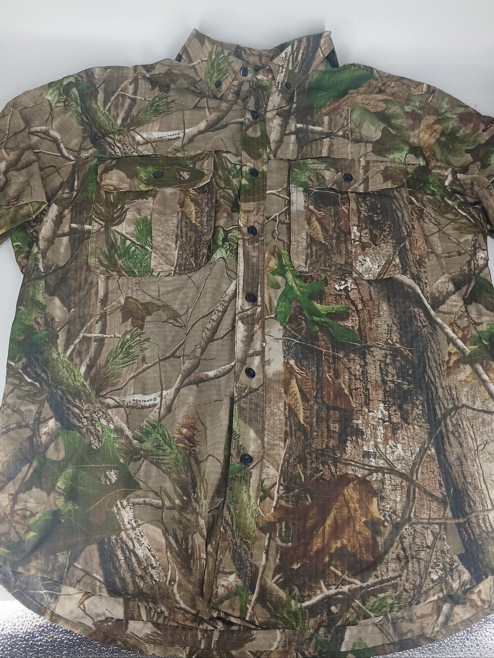 Gander Mountain Real Tree Camouflage Short Sleeve Button Down Men's Size L
